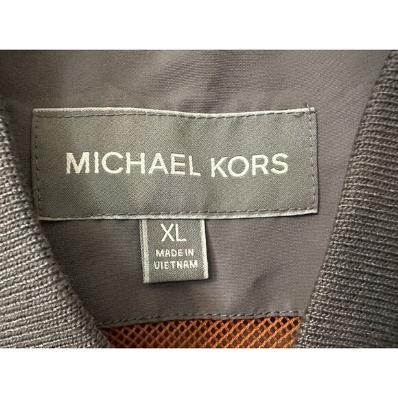Michael Kors Mens Size XL Grey Lightweight Bomber Jacket EUC Water Resistant - Picture 9 of 10